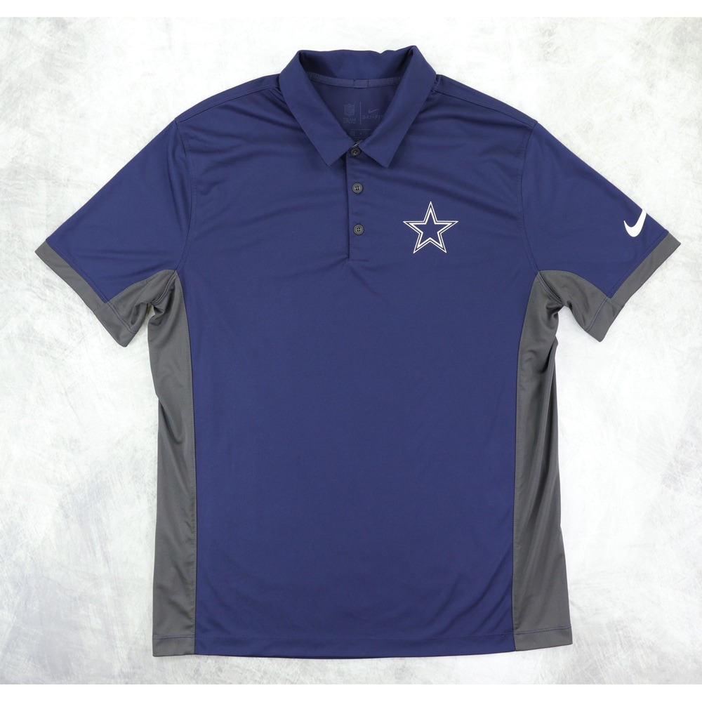 Dallas Cowboys Nike Polo Shirt Mens Large Blue NFL Dri-FIT 849242-419
